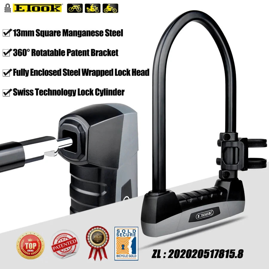 Bike U-Lock E-Took Gold Rated | Anti theft protection